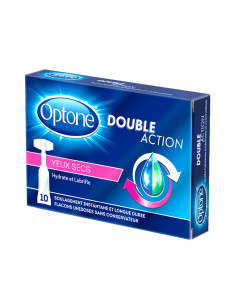 boîte 10 unidoses optone double action yeux secs rose