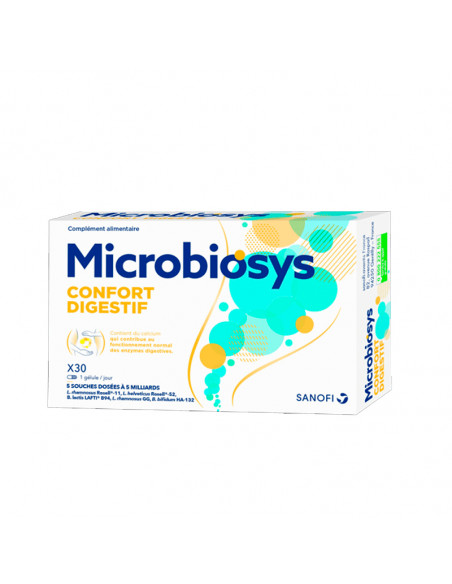 Boîte de 30 gélules de Microbyosis Confort Digestif