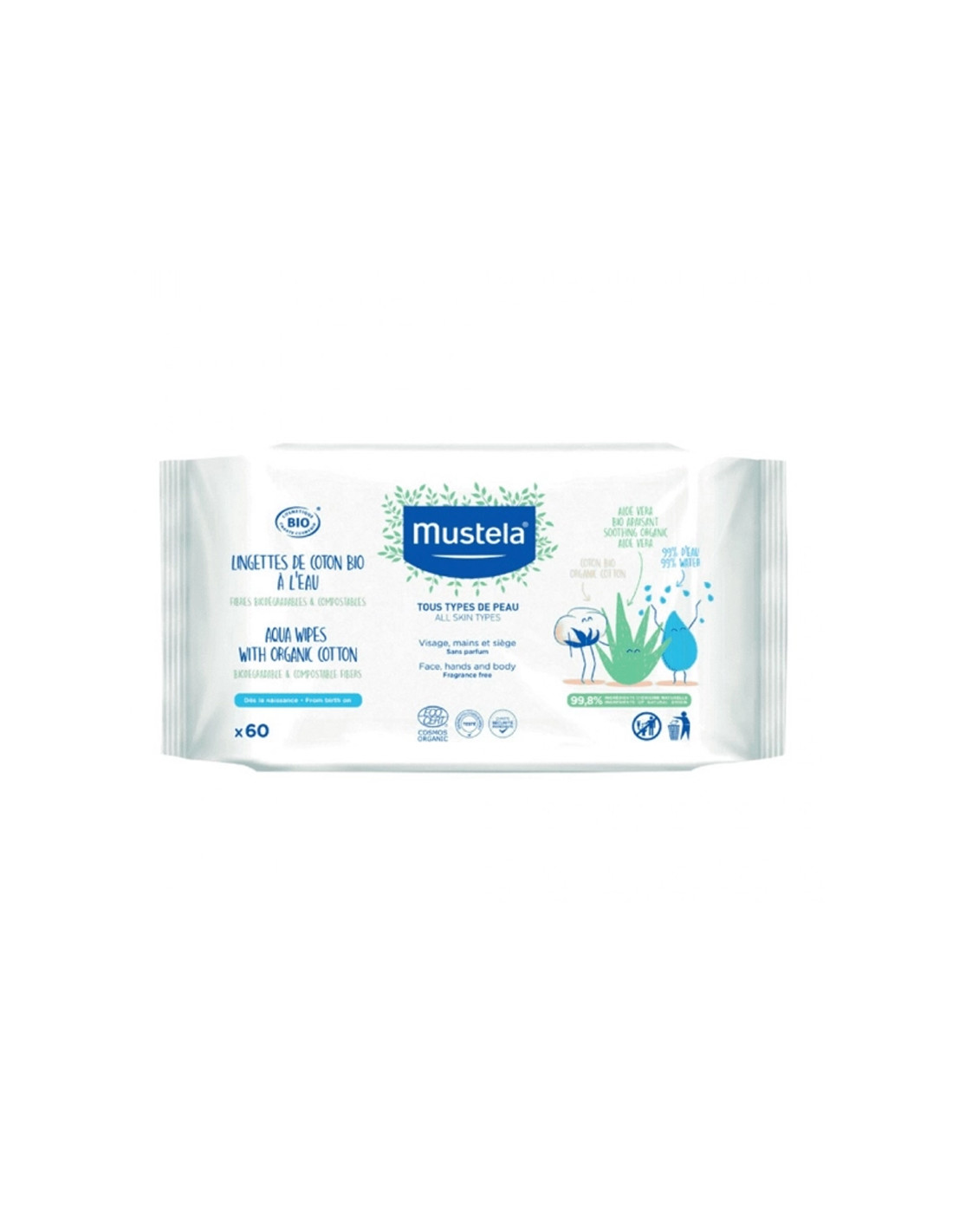 Dodie Lingettes nettoyantes à l'eau x60