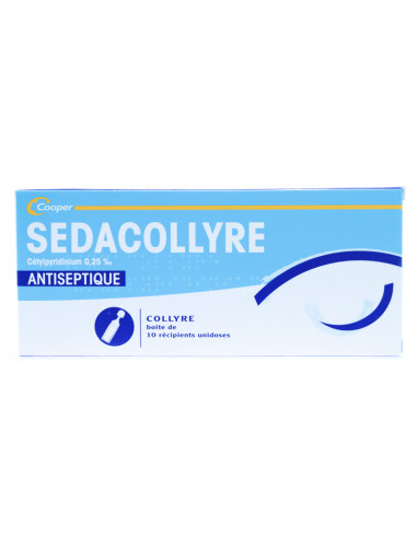 Sédacollyre, Cétylpyridinium 0.25% - Collyre Antiseptique - B/10  - 1