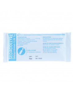 Sédacollyre, Cétylpyridinium 0.25% - Collyre Antiseptique - B/10  - 1 2