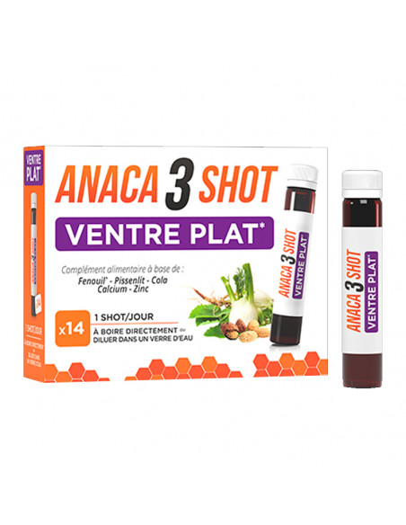 Boîte de 14 flacons Anaca Shot Ventre Plat