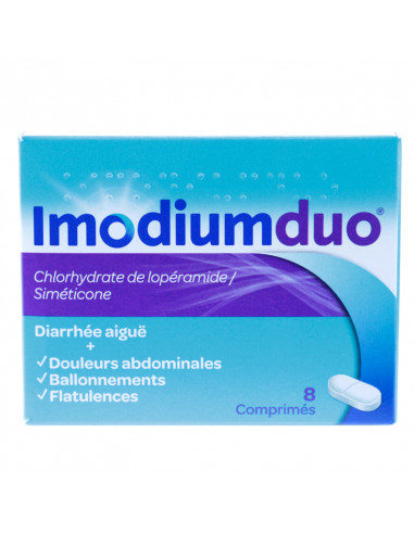 ImodiumDuo, diarrhées et ballonnements, B/8 comprimés  - 1