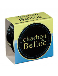 Charbon de belloc, 36 capsules, boite métallique