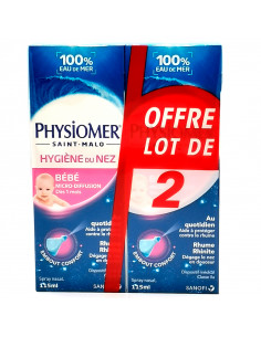 lot de 2 physiomer hygiène du nez bébé micro-diffusion