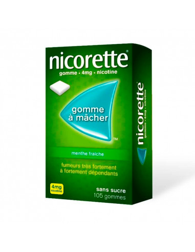 Nicorette 4mg, Menthe Fraîche Sans Sucre, 30 gommes Nicorette - 1