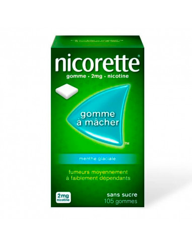 nicorette 2mg menthe glaciale sans sucre 105 gommes