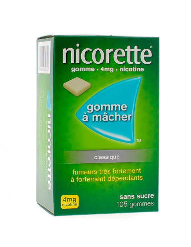 Nicorette 4mg, Classique Sans Sucre, 105 gommes