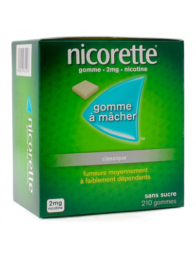Nicorette 2mg, Classique Sans Sucre, 210 gommes