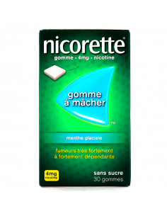 Nicorette 4 mg, Menthe Glaciale Sans Sucre, 30 gommes