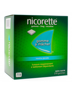 Nicorette 2mg, Menthe Glaciale Sans Sucre, 210 gommes