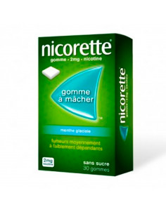 Nicorette 2mg, Menthe Glaciale Sans Sucre, 30 gommes Nicorette - 1