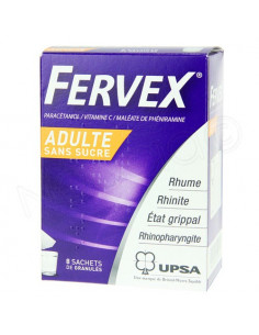 Fervex Adulte Sans Sucre. 8 sachets de granulés