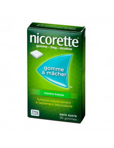 Nicorette 2mg, Menthe Fraîche Sans Sucre, 30 gommes