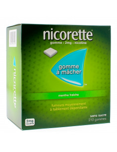 Nicorette 2mg Menthe Fraîche, Sans Sucre, 210 gommes