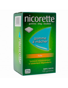 Nicorette 2mg, Fruits Sans Sucre, 105 gommes