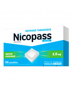 Nicopass Menthe Fraîcheur Sans Sucre 1,5mg 96 pastilles