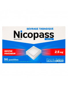 Nicopass Menthe Fraîcheur Sans Sucre 2,5mg 96 pastilles
