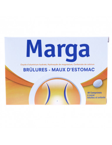 Marga, brûlures et maux d'estomac, 48 comprimés à sucer