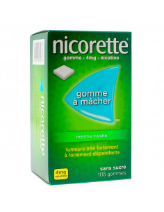 Nicorette 4mg, Menthe Fraîche Sans Sucre, 105 Gommes  - 1