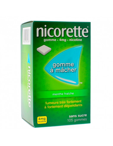 Nicorette 4mg, Menthe Fraîche Sans Sucre, 105 Gommes  - 1