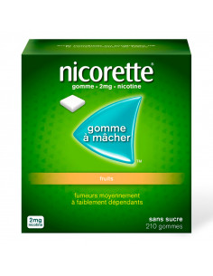 Nicorette 2mg, Fruits Sans Sucre, 210 gommes  - 1