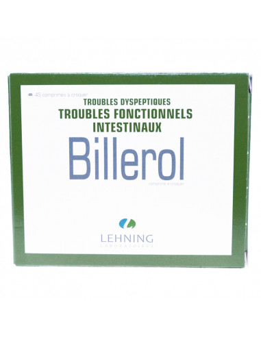 Billerol Lehning, troubles dyspeptiques, troubles fonctionnels intestinaux, B/45 comprimés à croquer