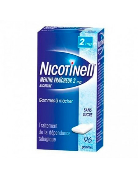 Nicotinell 2mg, Menthe Fraîcheur Sans Sucre, 96 gommes à mâcher