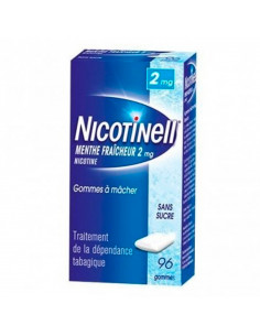 Nicotinell 2mg, Menthe Fraîcheur Sans Sucre, 96 gommes à mâcher