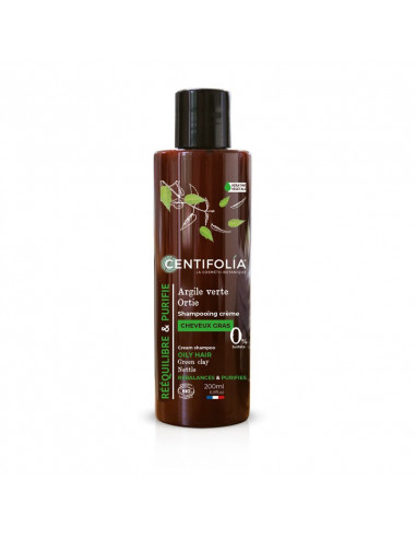 Centifolia shampooing bio cheveux gras flacon marron et vert