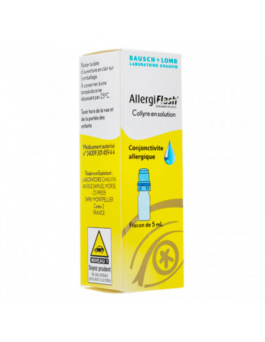 AllergiFlash 0.05%, anti-allergique, collyre, flacon multidoses de 5mL