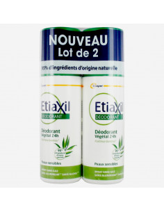Etiaxil Déodorant Végétal 24h Spray Sans Gaz Lot 2x100ml