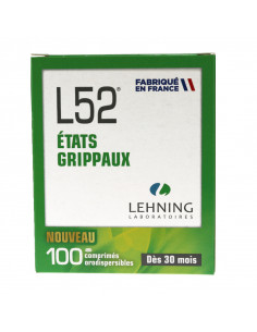 L52 Lehning, Etats Grippaux, Comprimés orodispersibles, boite de 100