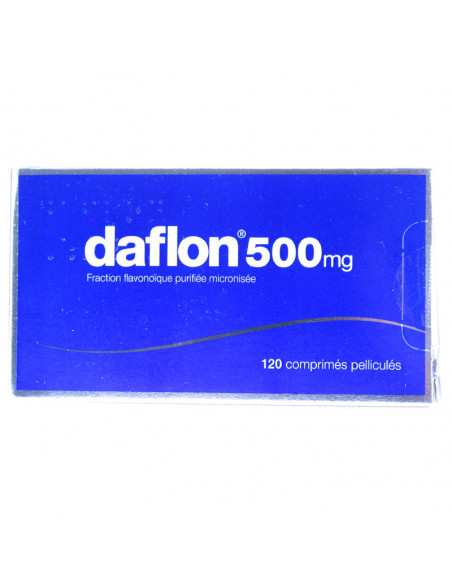 Daflon 500mg, jambes lourdes et crise hémorroïdaire, 120 comprimés