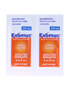 Exomuc 200mg, Acétylcystéine, Toux grasse, 24 sachets 2