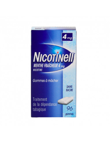 Nicotinell 4 mg, Menthe Fraîcheur Sans Sucre, 96 gommes à mâcher