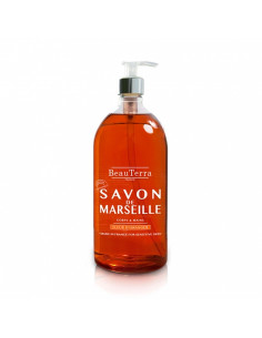 Beauterra Savon Liquide de Marseille Corps et Mains Fleur d'Oranger 1L