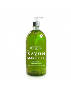 Beauterra Savon Liquide de Marseille Corps et Mains Menthe Citron 1L