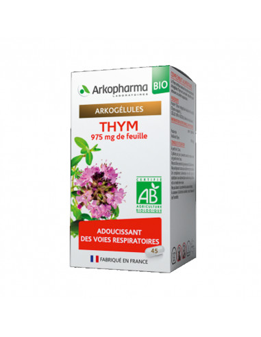 Arkogélules Thym Bio Adoucissant Voies Respiratoires 45 gélules Arkogelules - 1