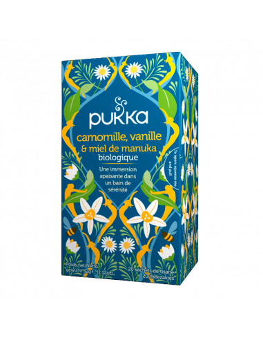 Pukka Tisane Camomille Vanille Miel de Manuka Bio 20 sachets