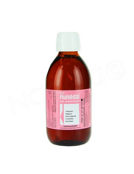 Fluisédal Sirop sans prométhazine Toux Grasse Caramel. Flacon 250ml