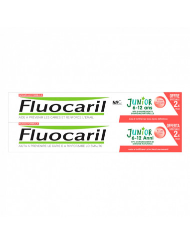 Fluocaril Junior 6-12 ans Dentifrice Fruits Rouges Lot 2x75ml
