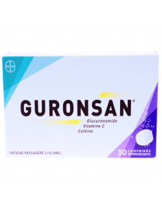 GURONSAN, Glucuronamide, Vitamine C et Caféine, 30 comprimés effervescents
