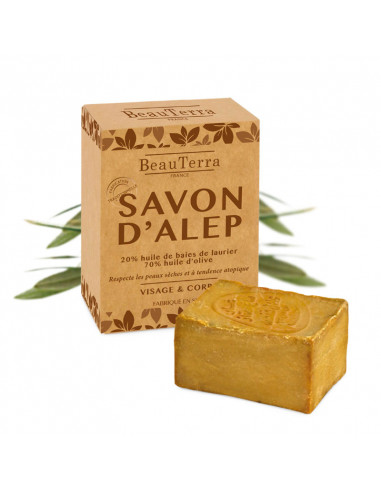 Beauterra Savon d'Alep Traditionnel Visage et Corps 190g  - 1