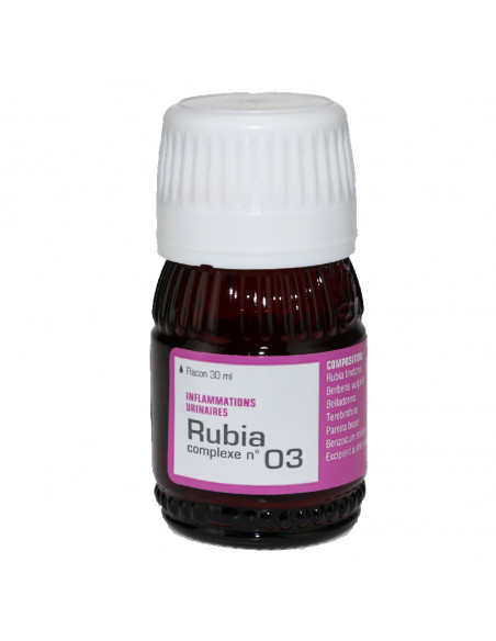 Complexe Lehning Rubia N° 3, Inflammations urinaires, Gouttes, Flacon de 30 mL