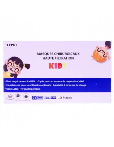 masques chirurgicaux enfant kids boite rose