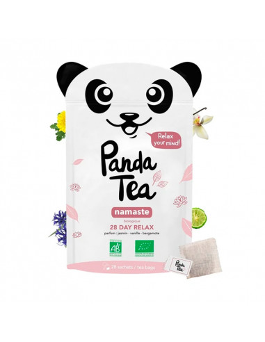 Panda Tea Namaste 28 jours Relax Thé Bio 28 sachets en coton biodégradable
