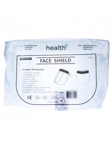 Health+ Visière de protection visage transparente