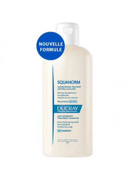 Ducray Squanorm Shampooing Traitant Pellicules Sèches Flacon 200ml