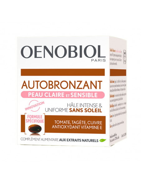 Oenobiol Autobronzant Peau Claire et Sensible boîte de 30 capsules